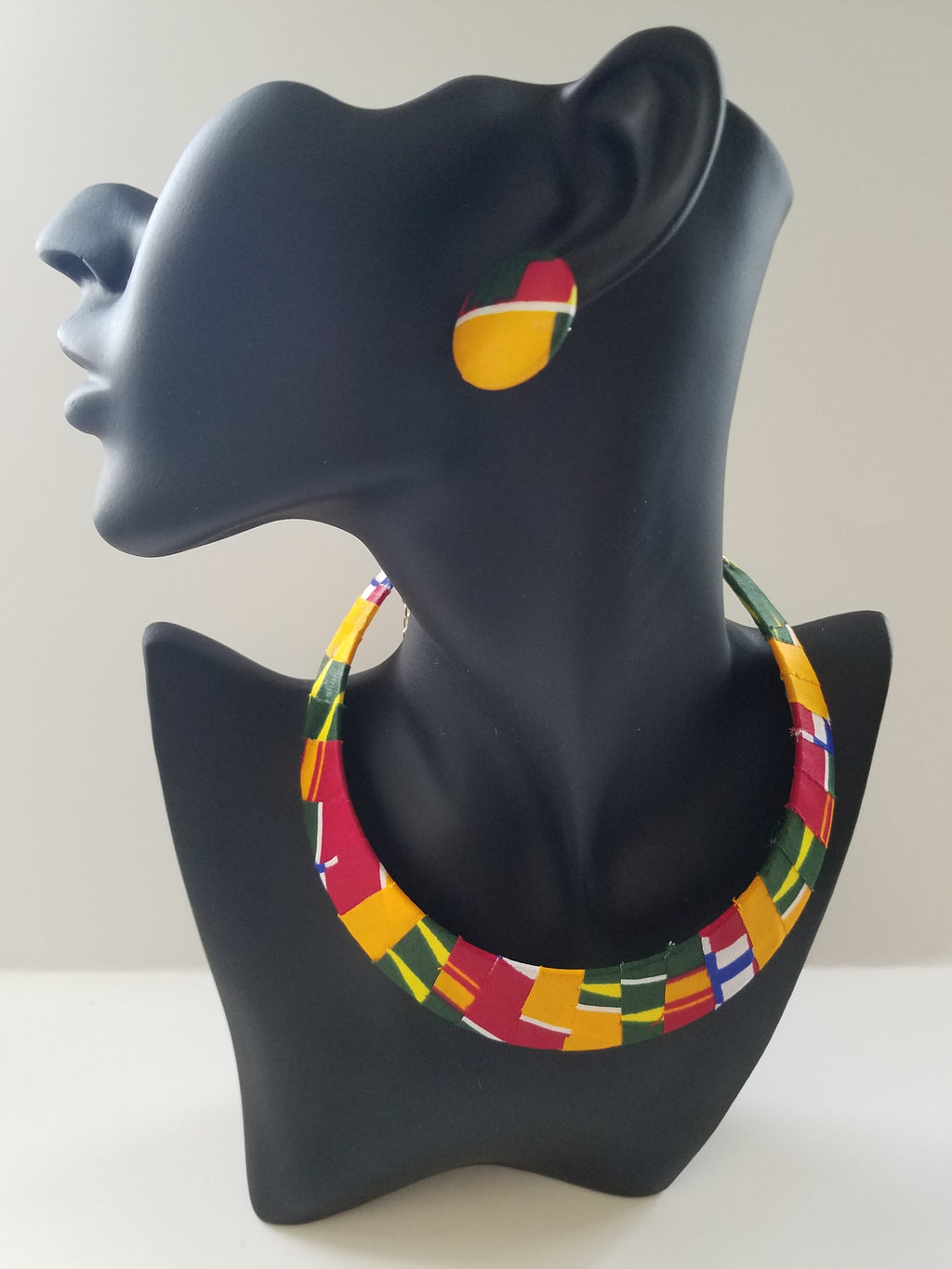 African Collar Necklace and Earrings Set