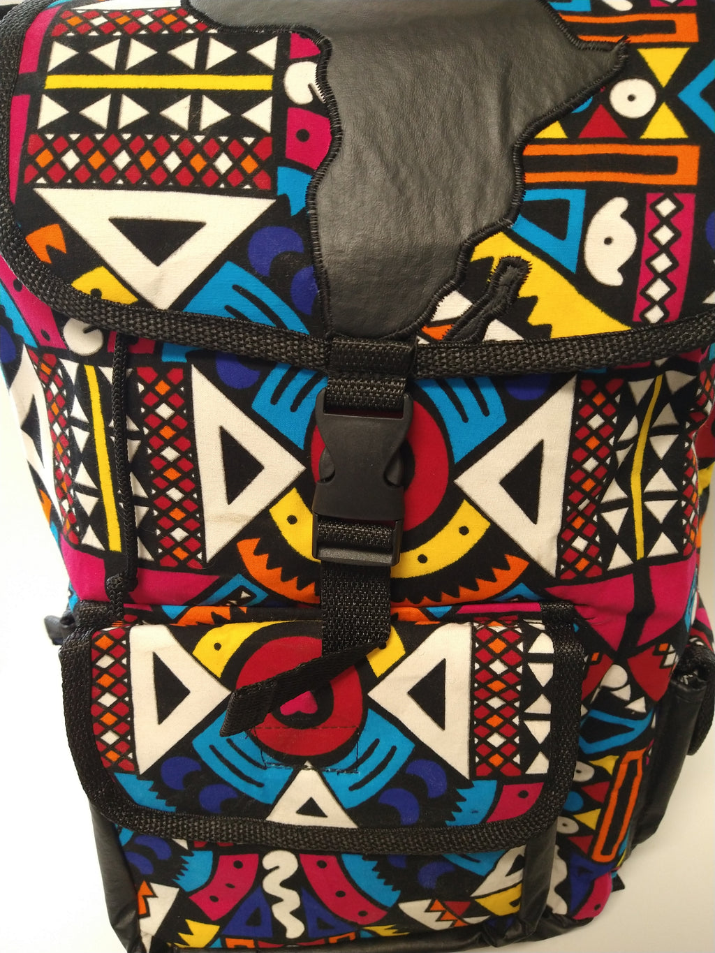 Colorful Geometric Africa Ankara Backpack