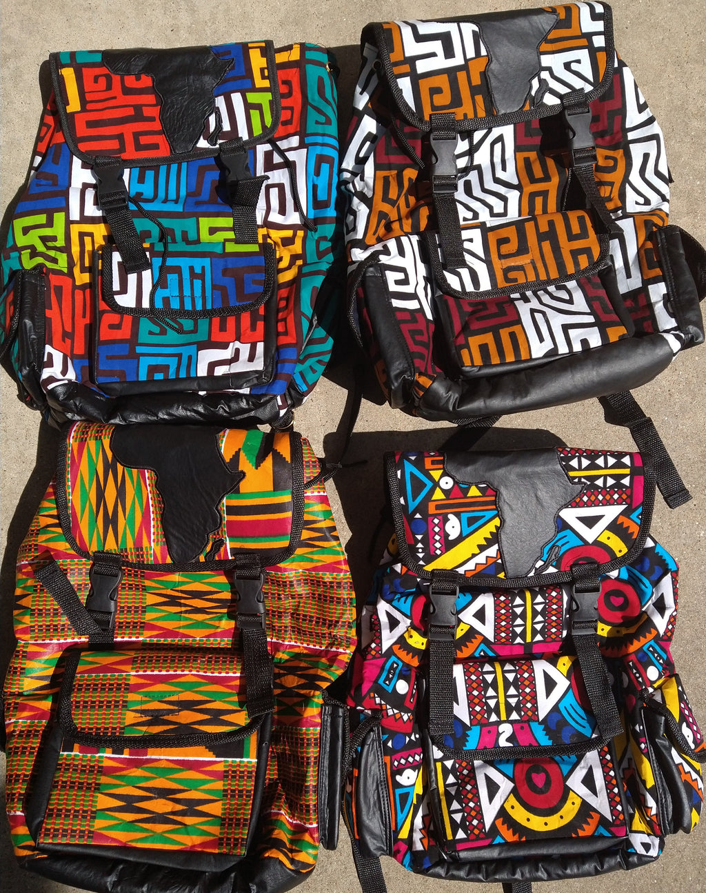 Double Strap Africa Ankara Backpack