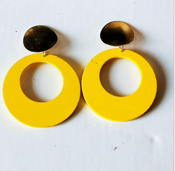 African Yellow Gold Earrings Med