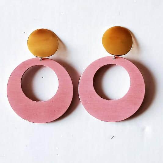 African Pink Gold Earrings Med