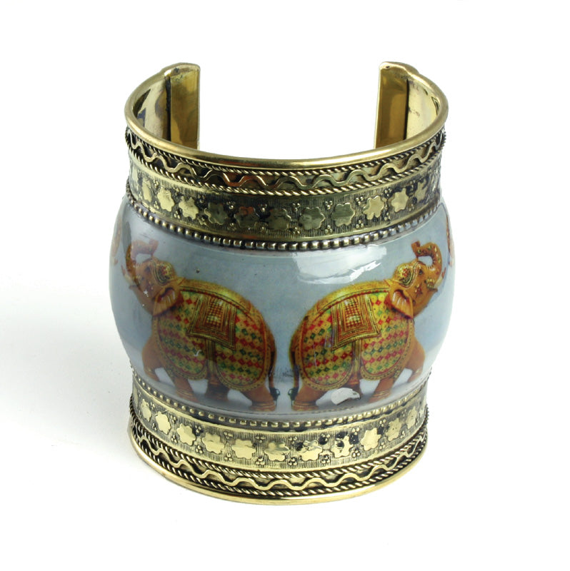 Brass Cuff: Trumpeting Elephant