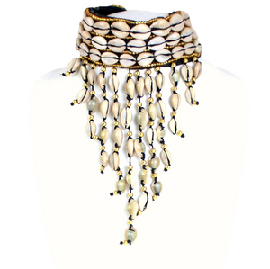 Golden-Row Cowrie Shell Choker