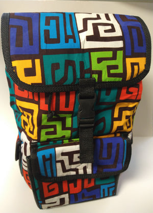 Blue/Red Ankara Backpack