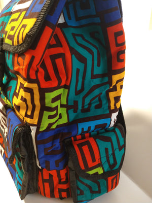 Blue/Red Ankara Backpack