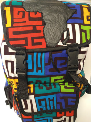 Double Strap Africa Ankara Backpack