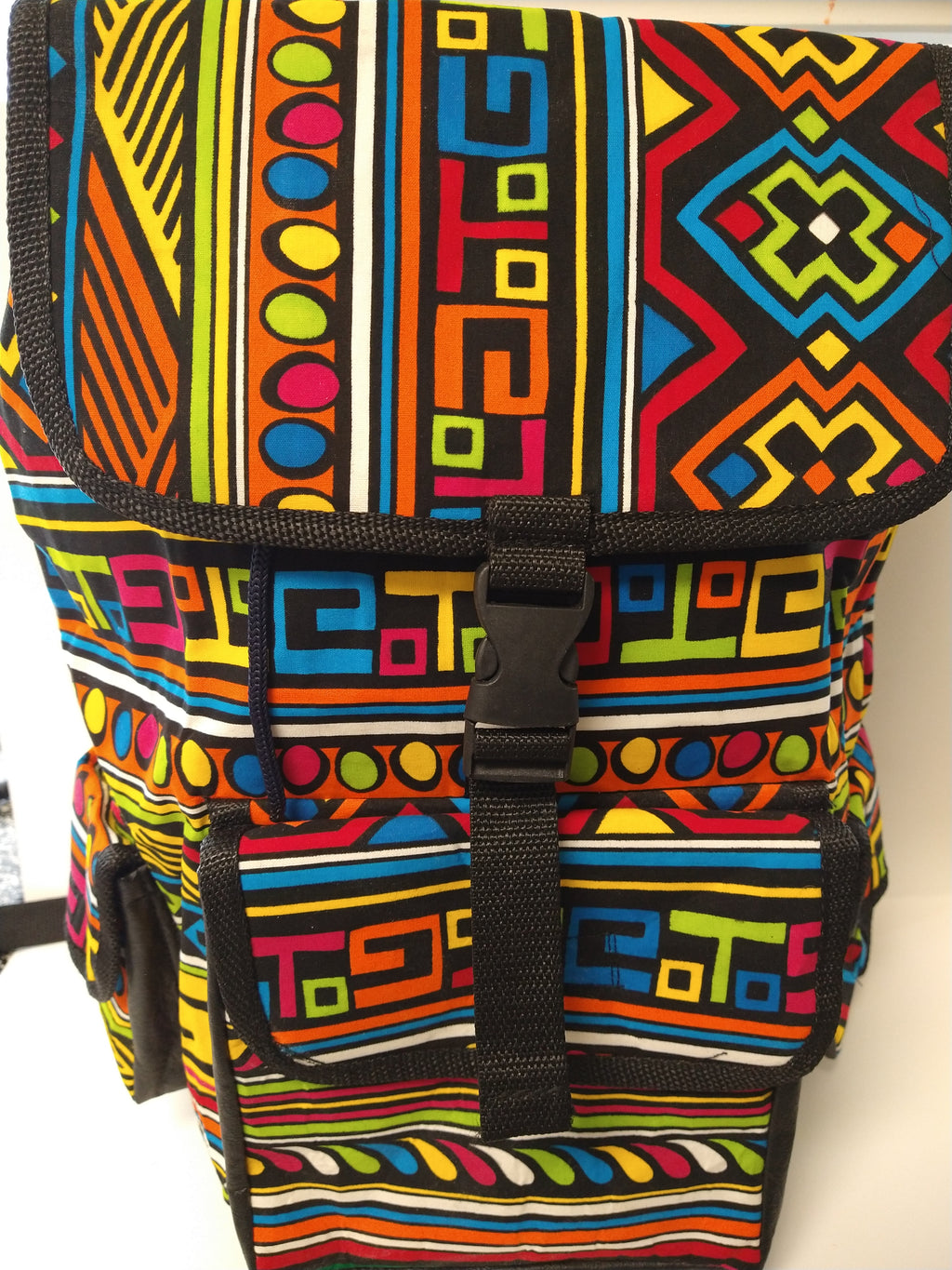 Bright Geometric Ankara Backpack