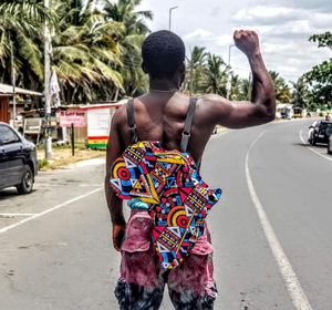 Africa Shaped Ankara Backpack