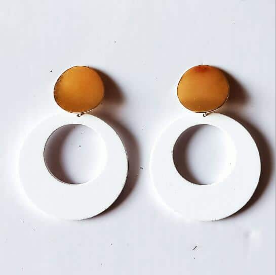 African White Gold Earrings Med