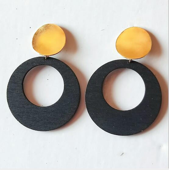 African Black Gold Earrings Med