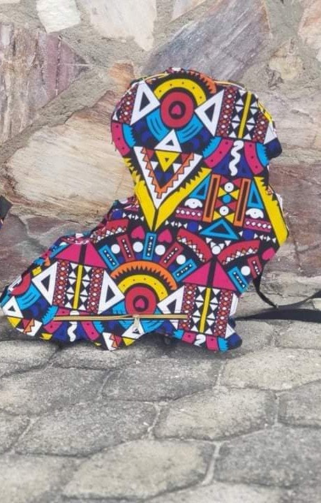 Africa Shaped Ankara Backpack