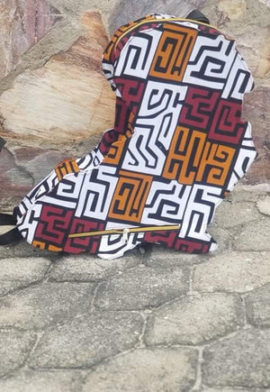 Africa Shaped Ankara Backpack